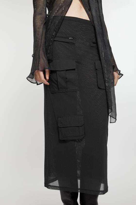 Acne Studios Work Mesh Skirt In Black