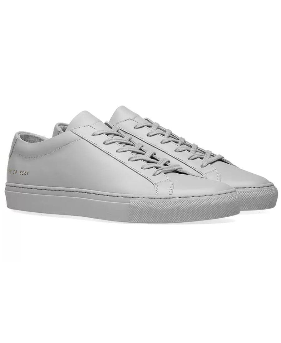 Common Projects Low-top Sneakers With Smooth Leather Upper In Gray