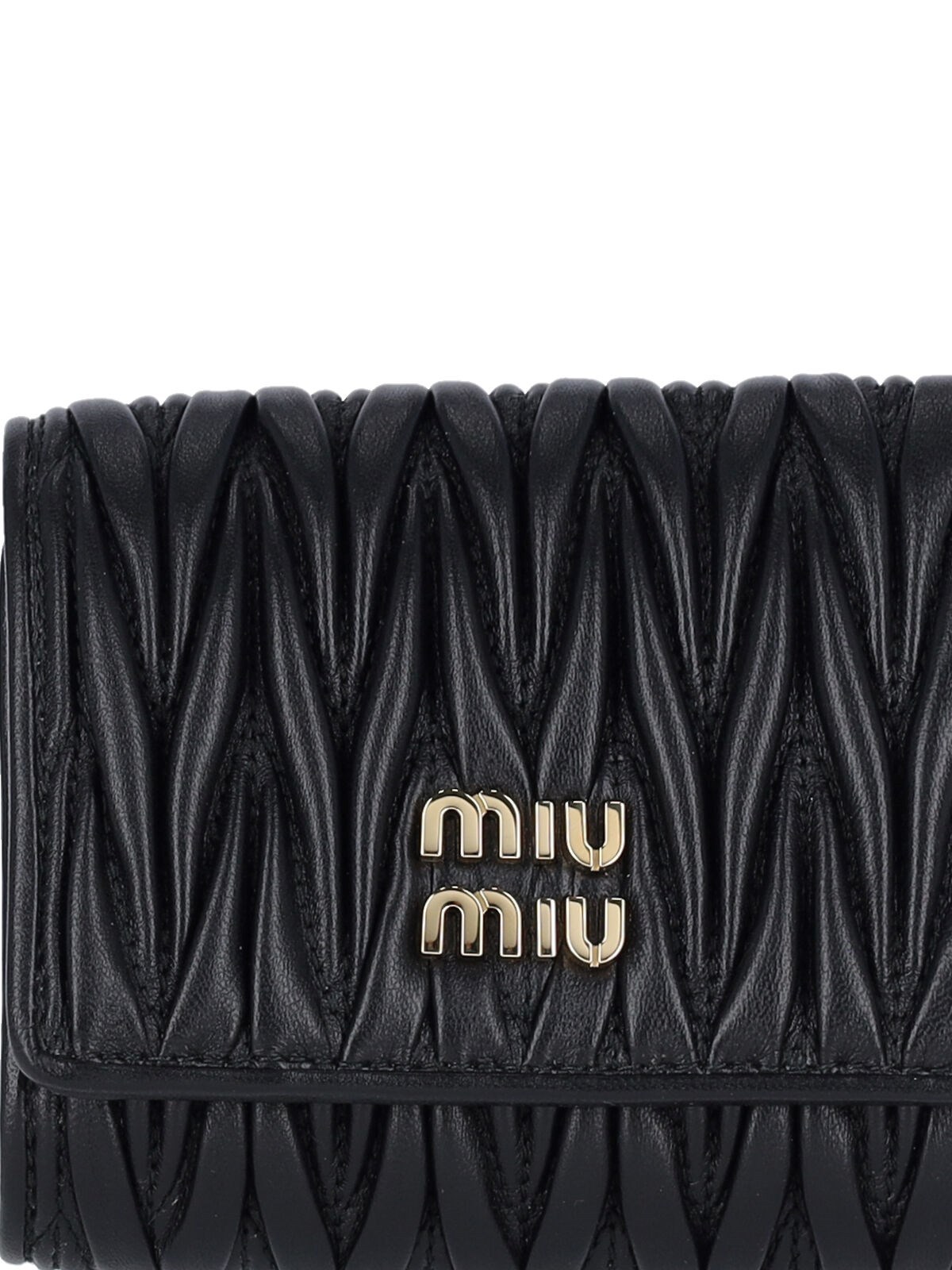 Shop Miu Miu Logo Wallet In Black