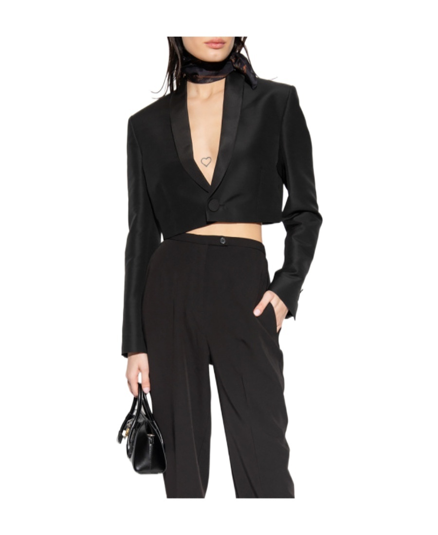 Dsquared2 Cropped Tailored Jacket In Black