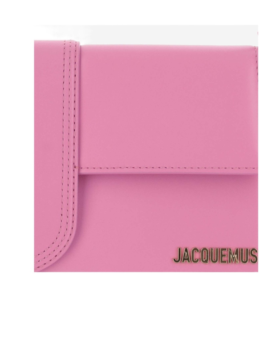 Jacquemus Dark Pink Leather Le Bambino Long Shoulder Bag In Pink
