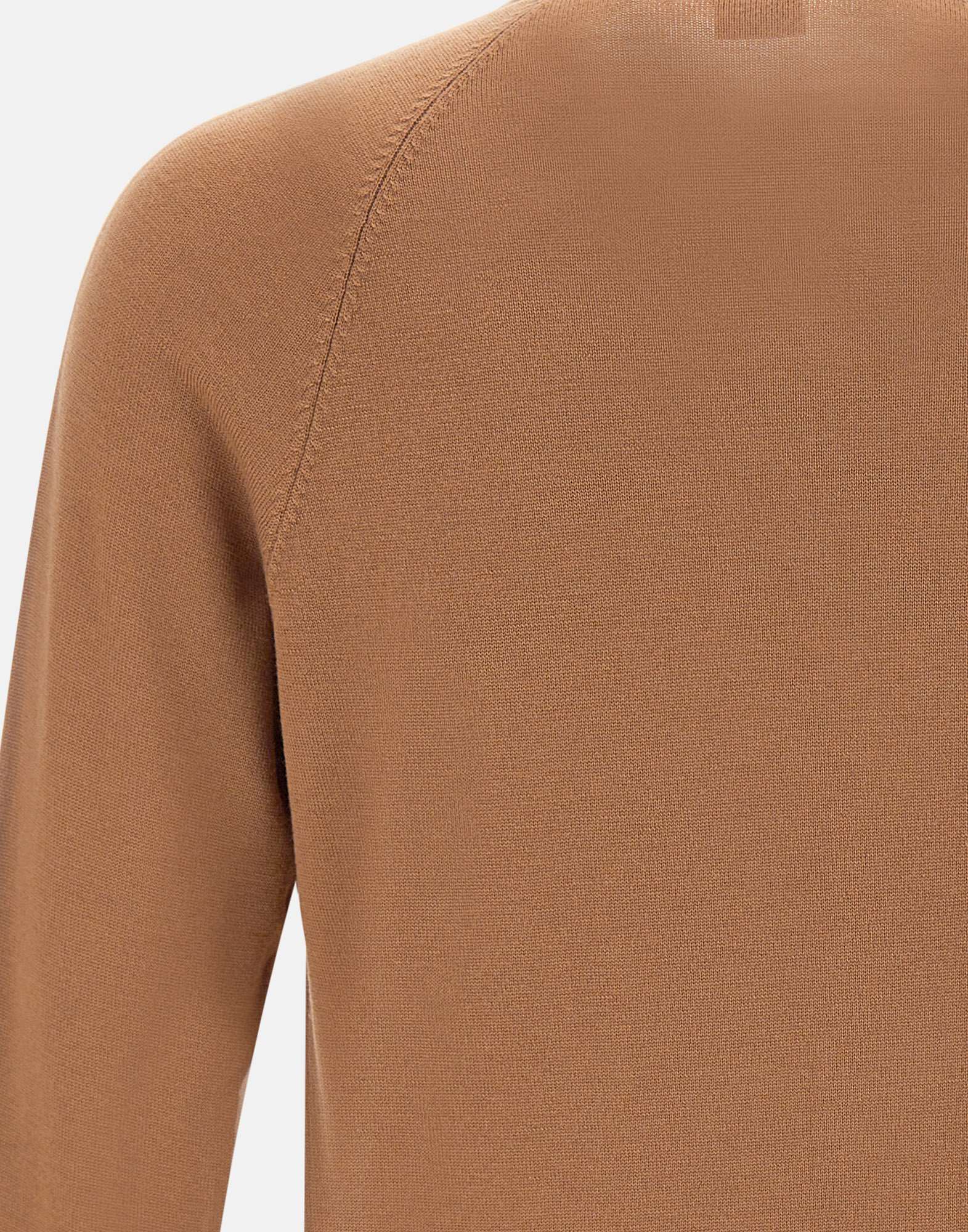 Eleventy Long-sleeved Wool Sweater In Brown