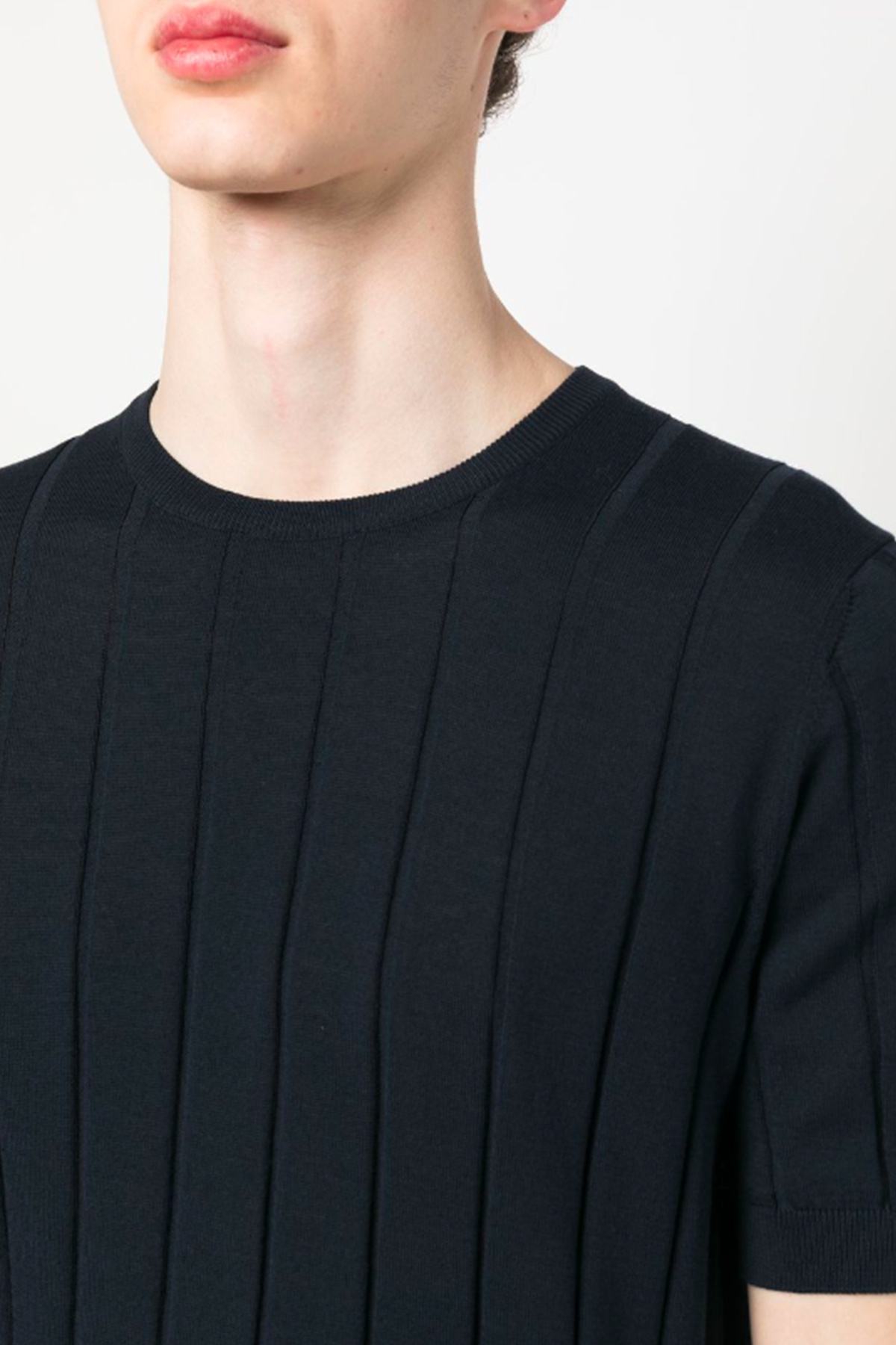 Lardini Ribbed-knit Cotton T-shirt