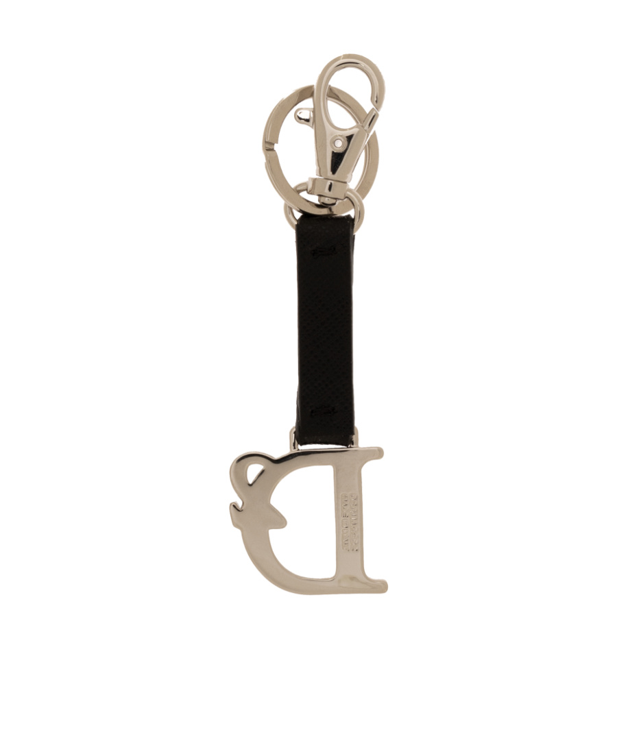 Dsquared2 Logo-plaque Leather Keyring In Nude