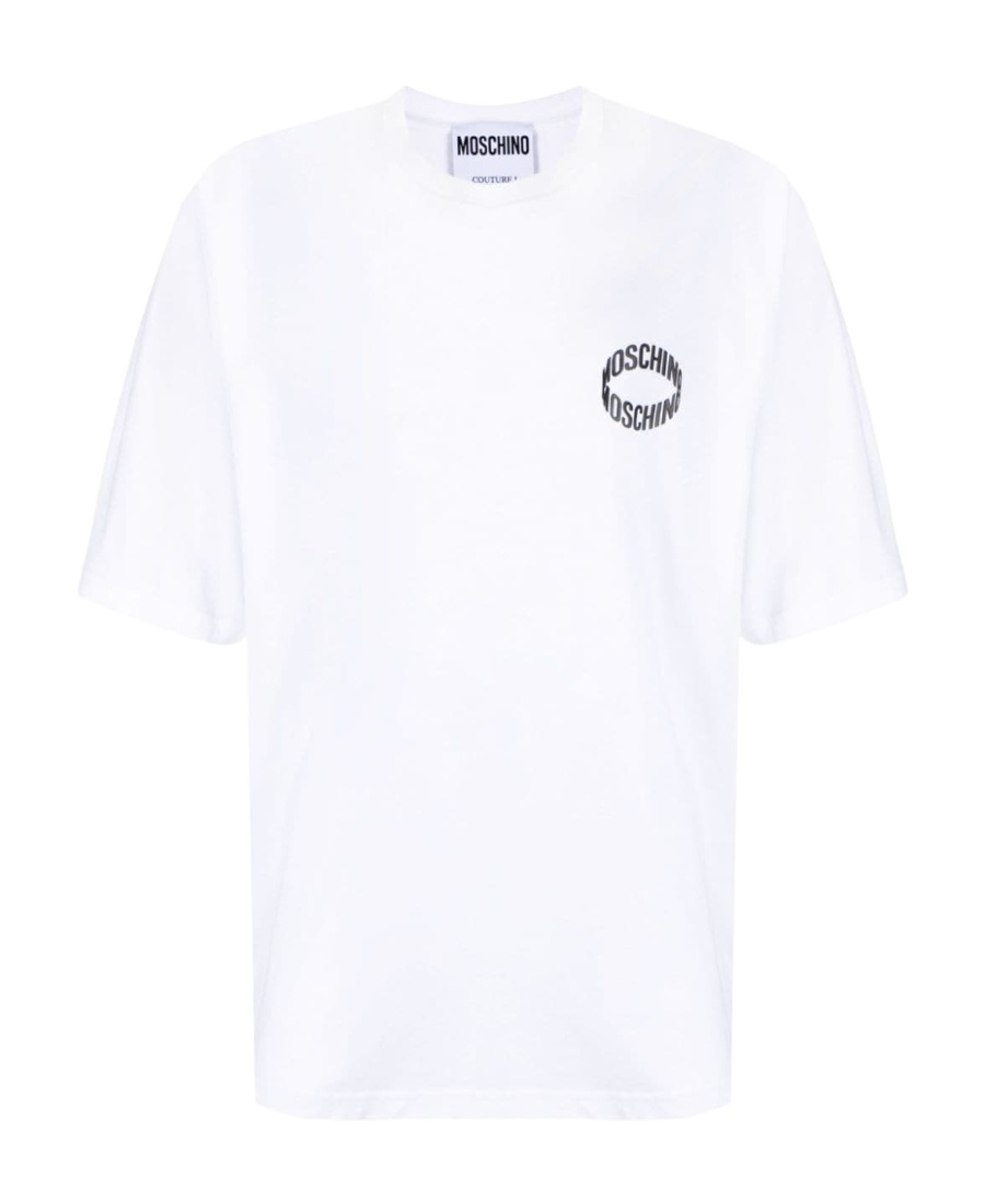 Moschino Versatile Crew Neck Short Sleeve T-shirt In White