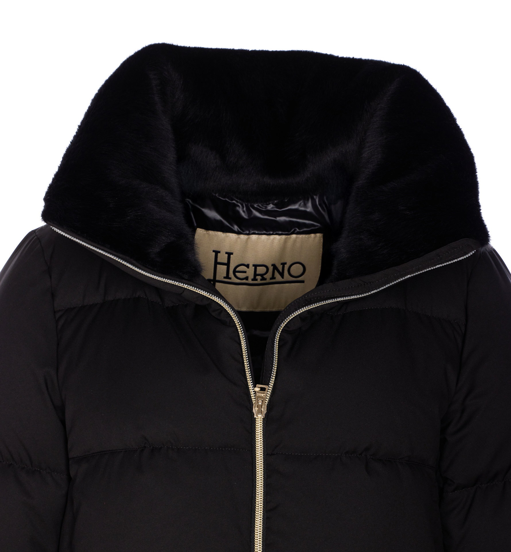 Herno Bell-sleeve Quilted Padded Jacket In Black