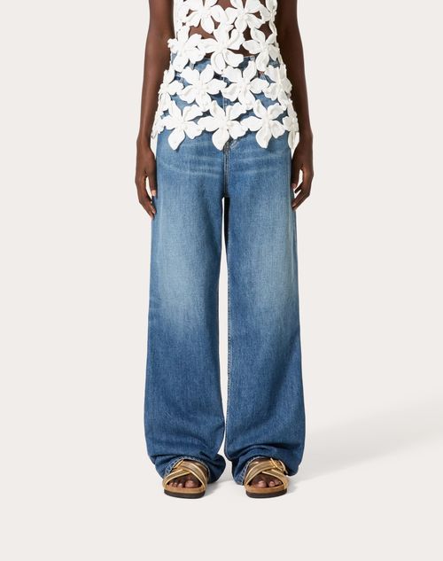 Valentino Wide- Leg Jeans In Blue