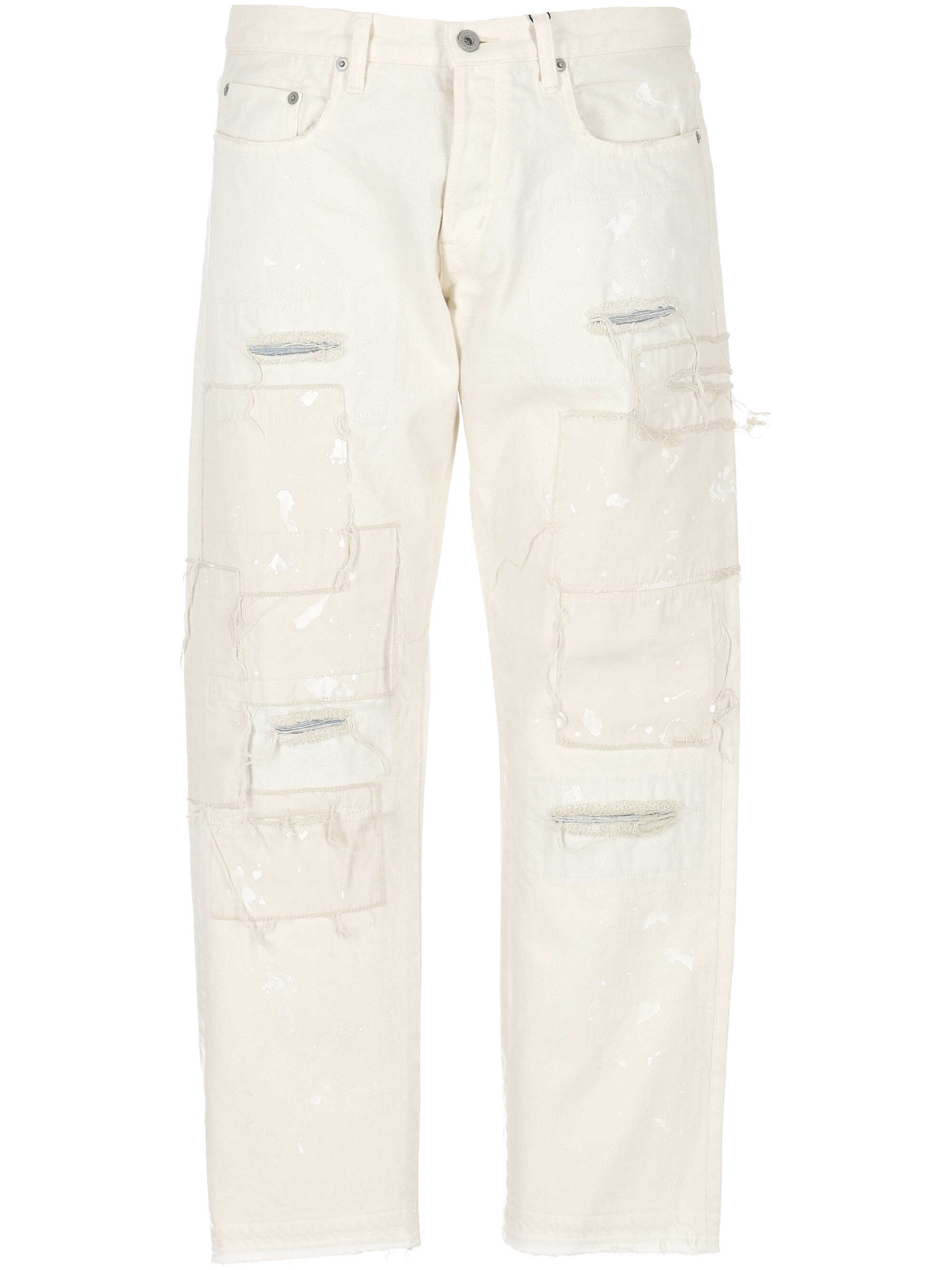 Junya Watanabe Denim Trousers With Belt Loops In White