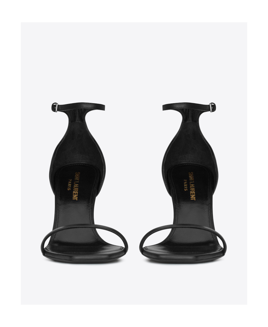 Saint Laurent Opyum Square-toe Sandals In Black
