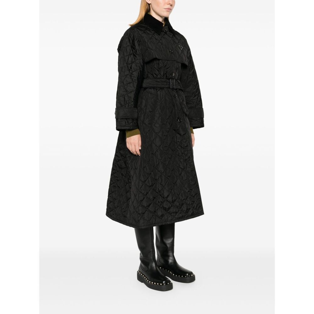Prada Enamel Triangle-logo Parka In Black