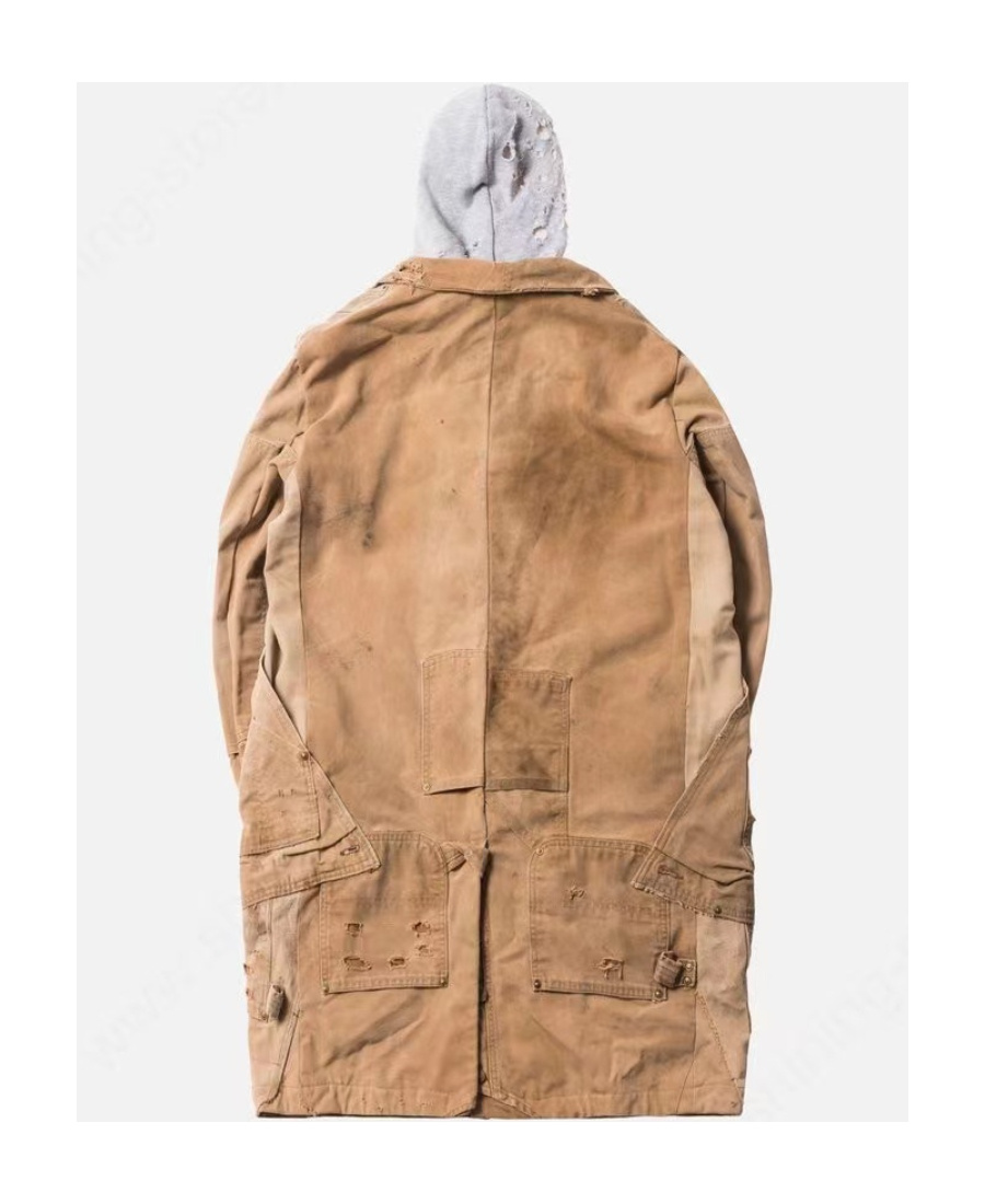 Greg Lauren Casual Jacket With Imitation Effect In Nude