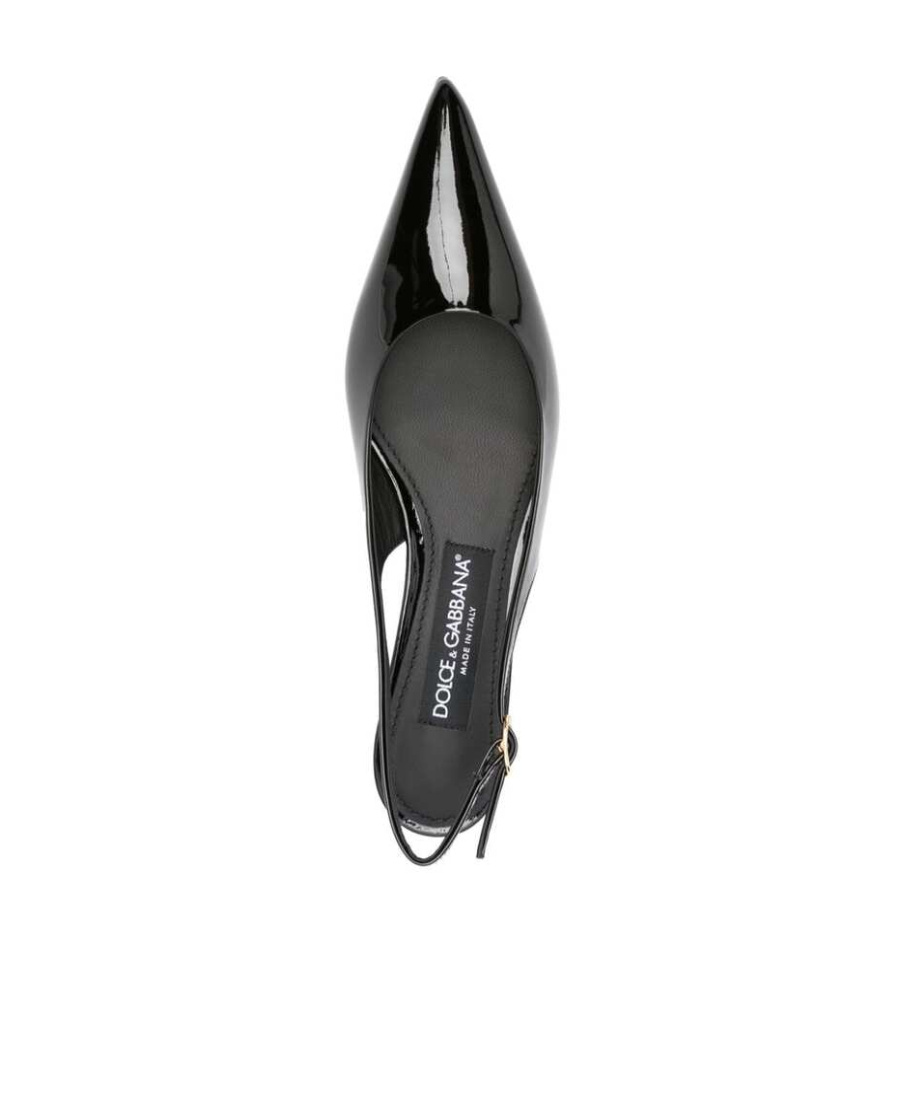 Dolce & Gabbana Patent Leather Cardinale Slingbacks In Black