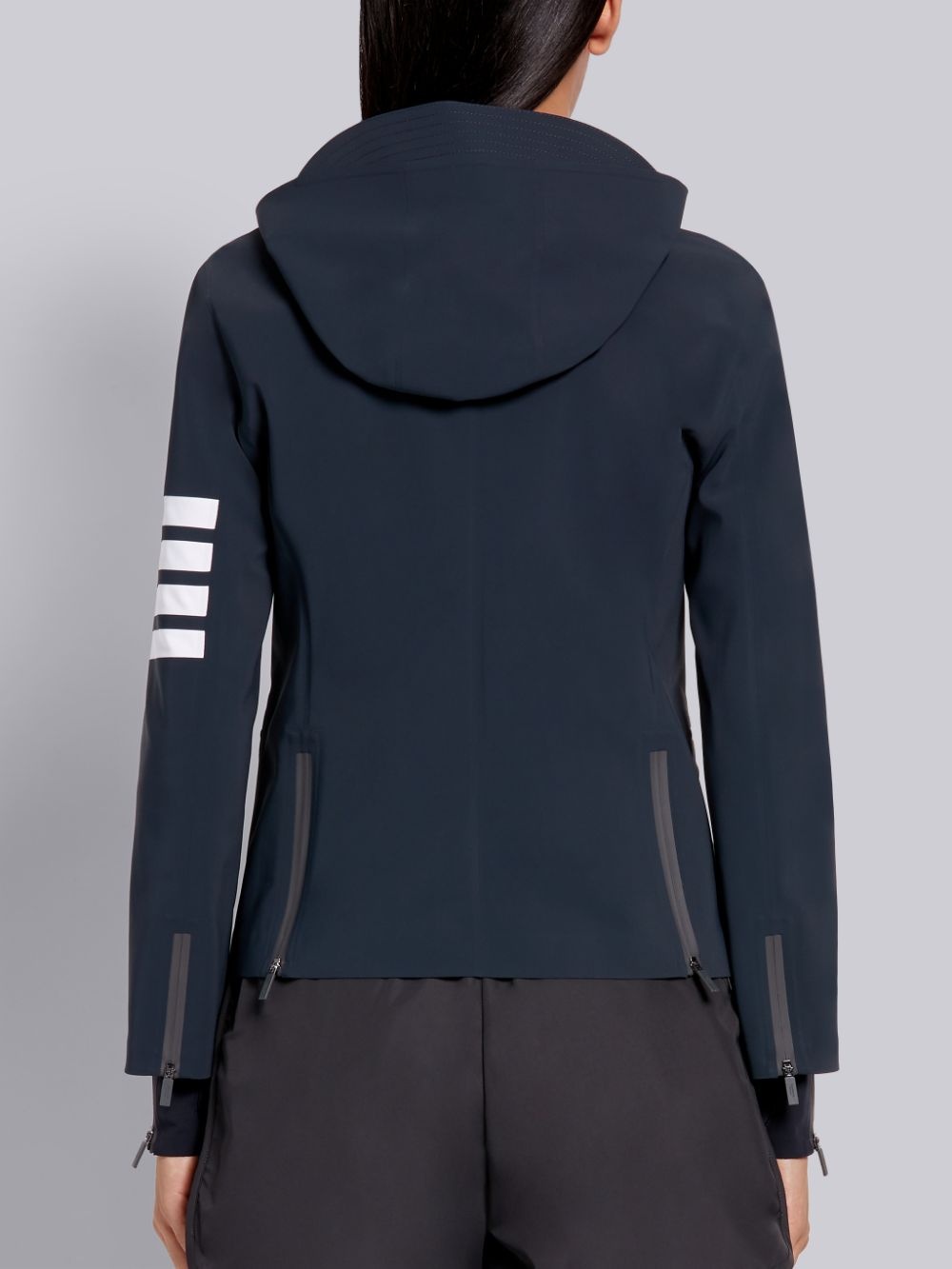 Thom Browne 4-bar Tech Compression Zip-up Jacket In Black