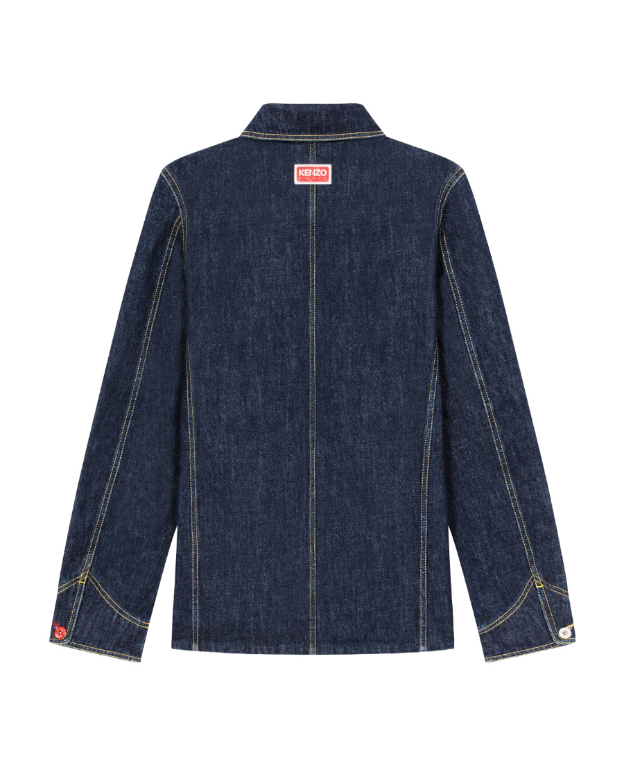 Shop Kenzo ' Target' Denim Workwear Jacket In Blue