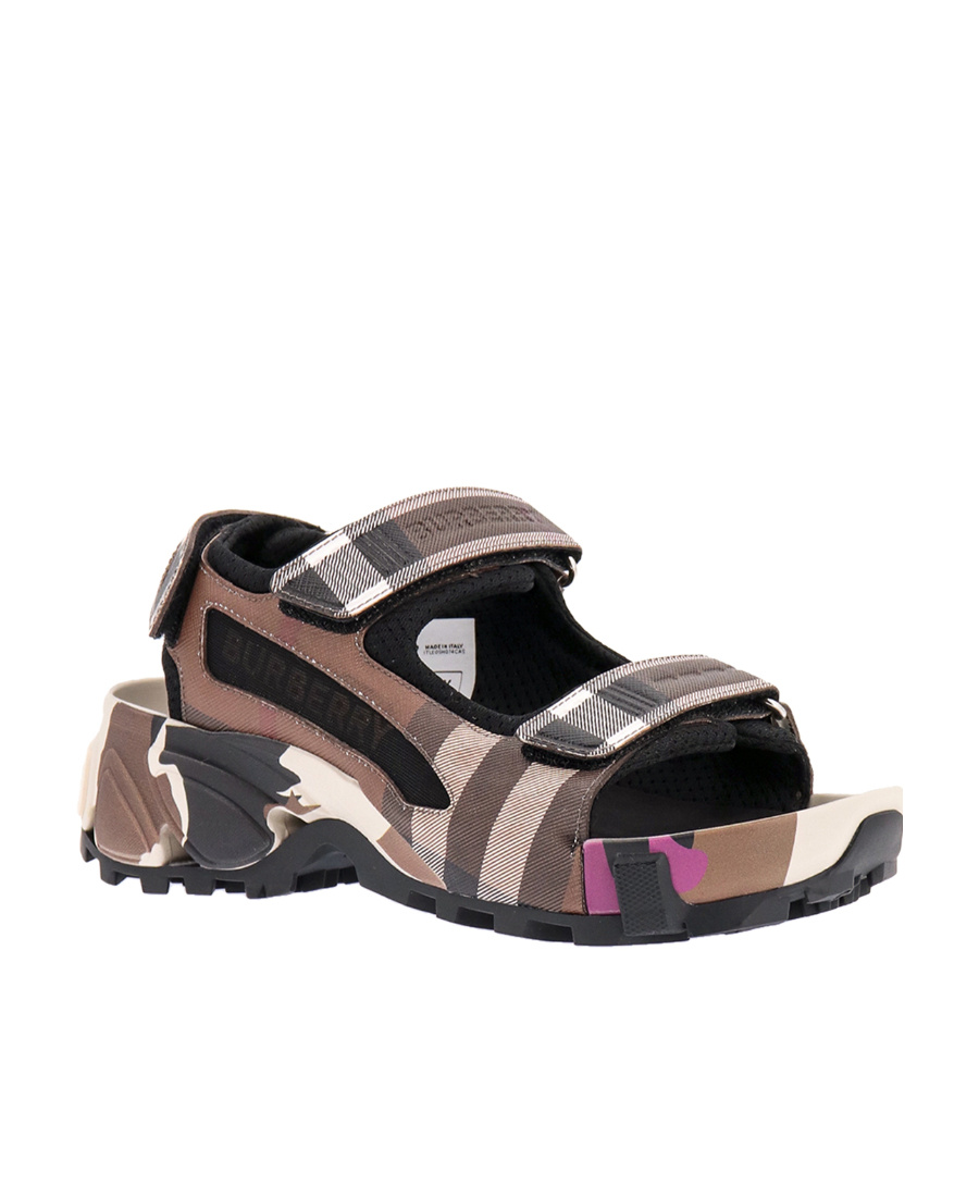 Burberry Check Arthur Sandals In Black