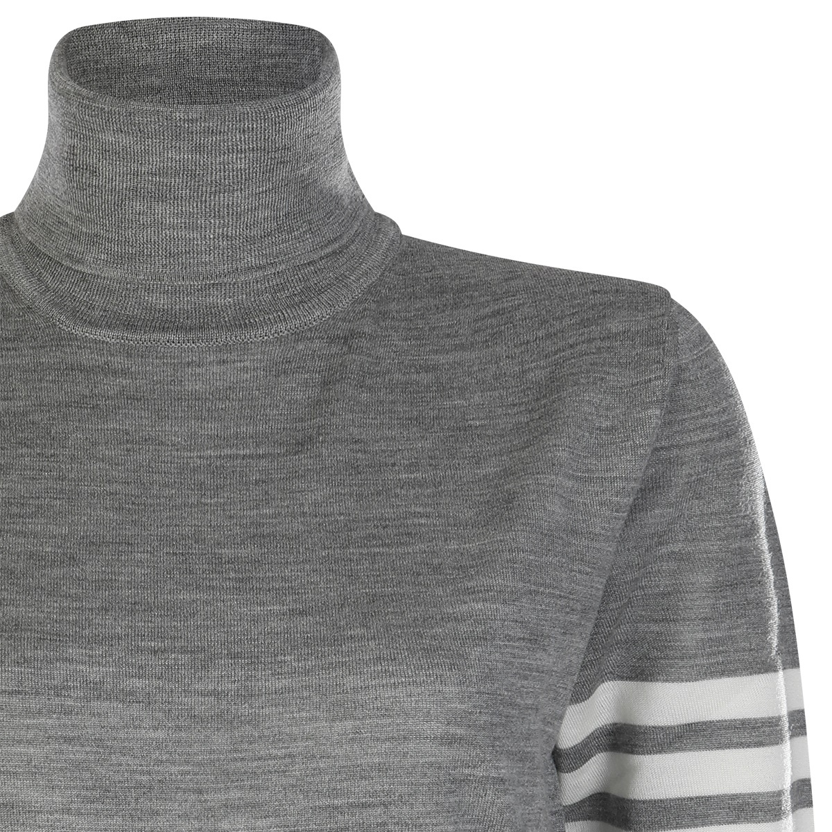 Thom Browne Turtleneck Short-sleeve Jumper In Gray