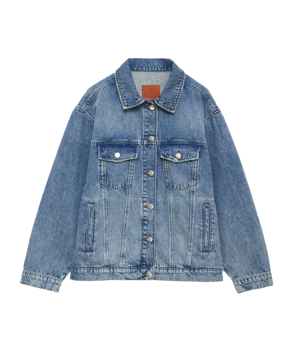 Shop Anine Bing Rory Denim Jacket In Blue