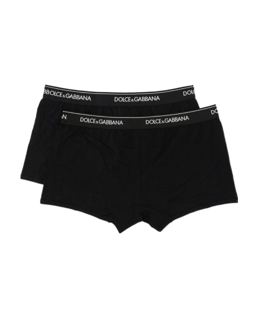 Dolce & Gabbana Set Of 2 Logo Cotton Blend Boxer Briefs In Black
