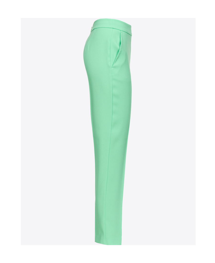 Pinko Pressed-crease Tapered-leg Trousers In Green