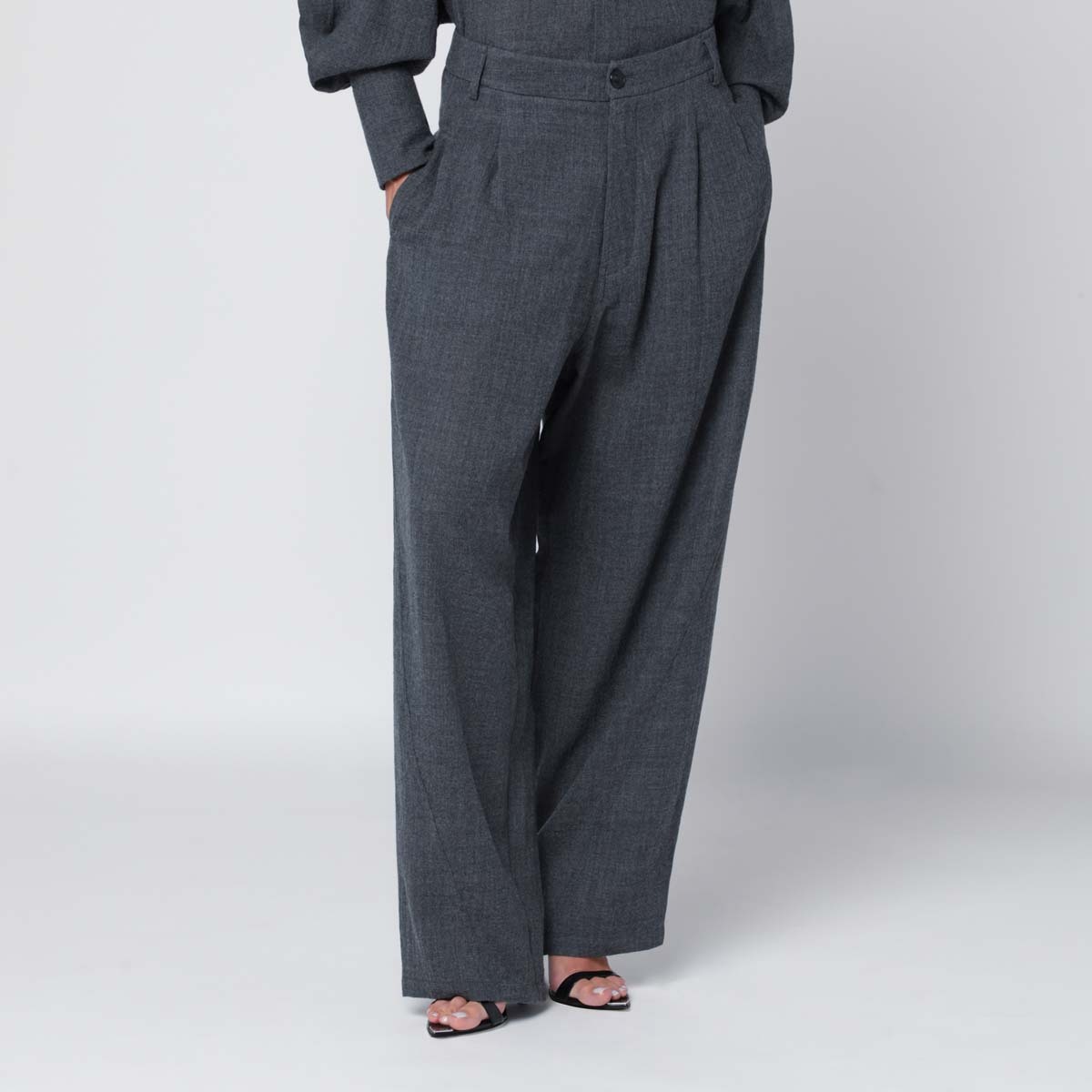 Darkpark Wide-leg Casual Trousers In Black