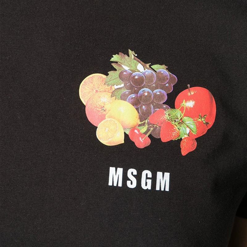 Msgm Patterned T-shirt In Black