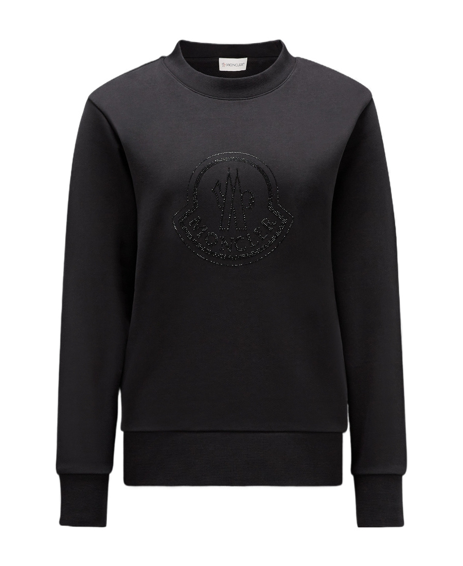 Shop Moncler Logo-embellished Cotton Sweatshirt In Black