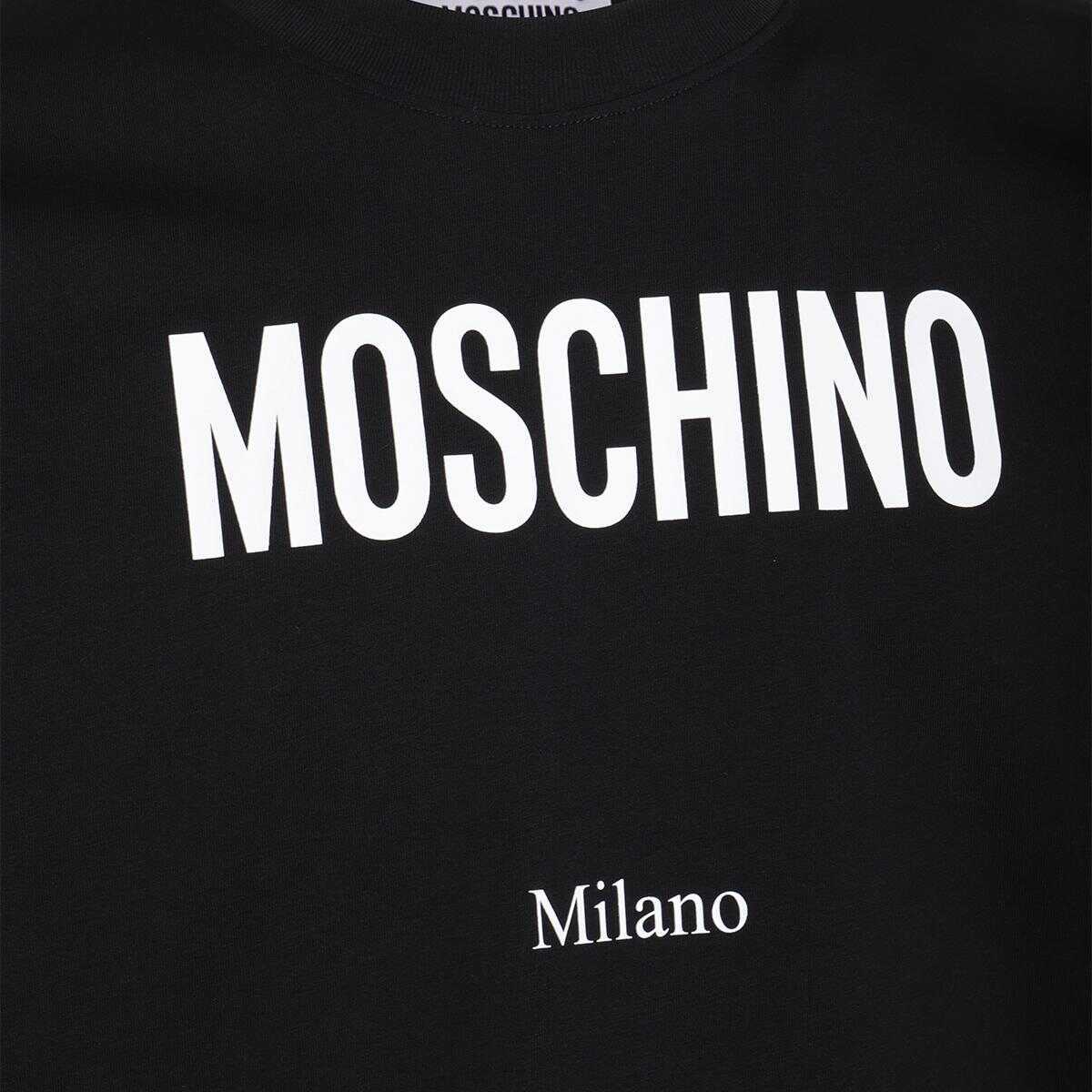 Moschino Crew Neck Graphic T-shirt With Short Sleeves In Black