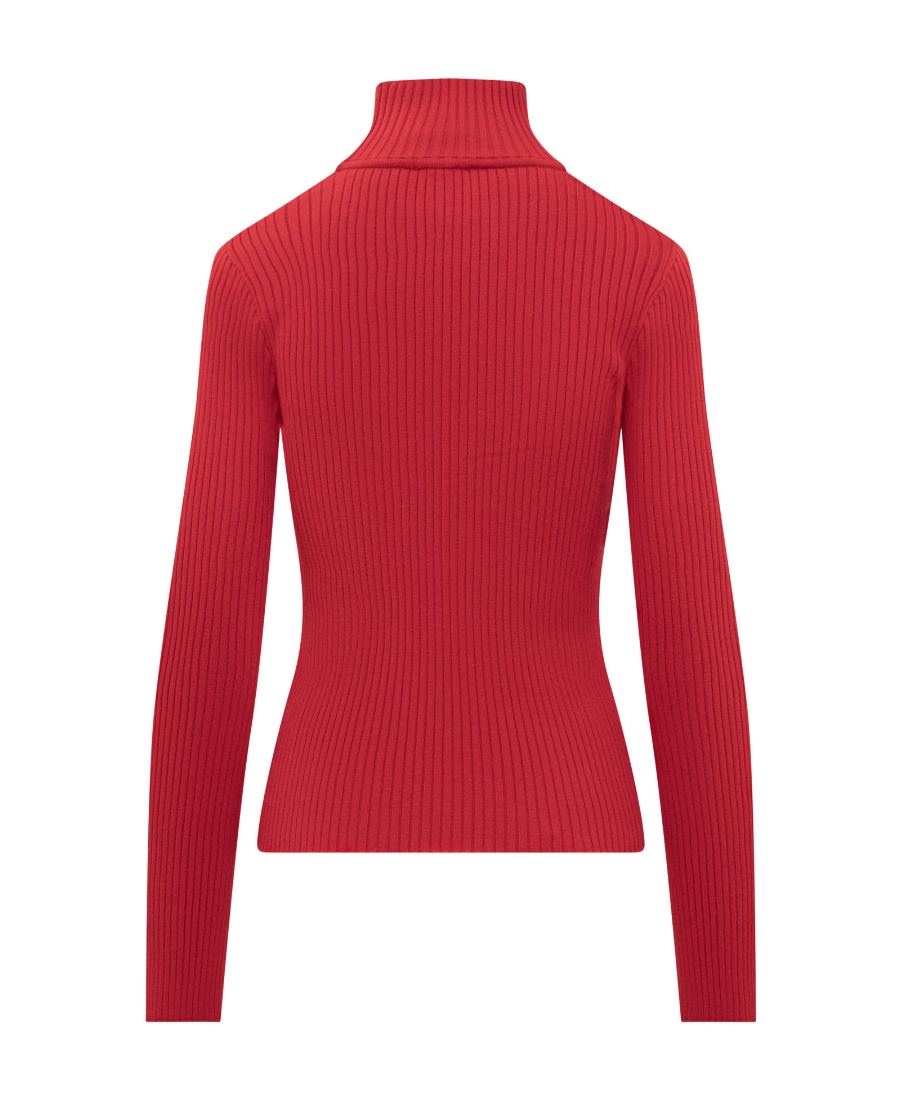 Courrèges Cut-out Ribbed Sweatshirt In Red