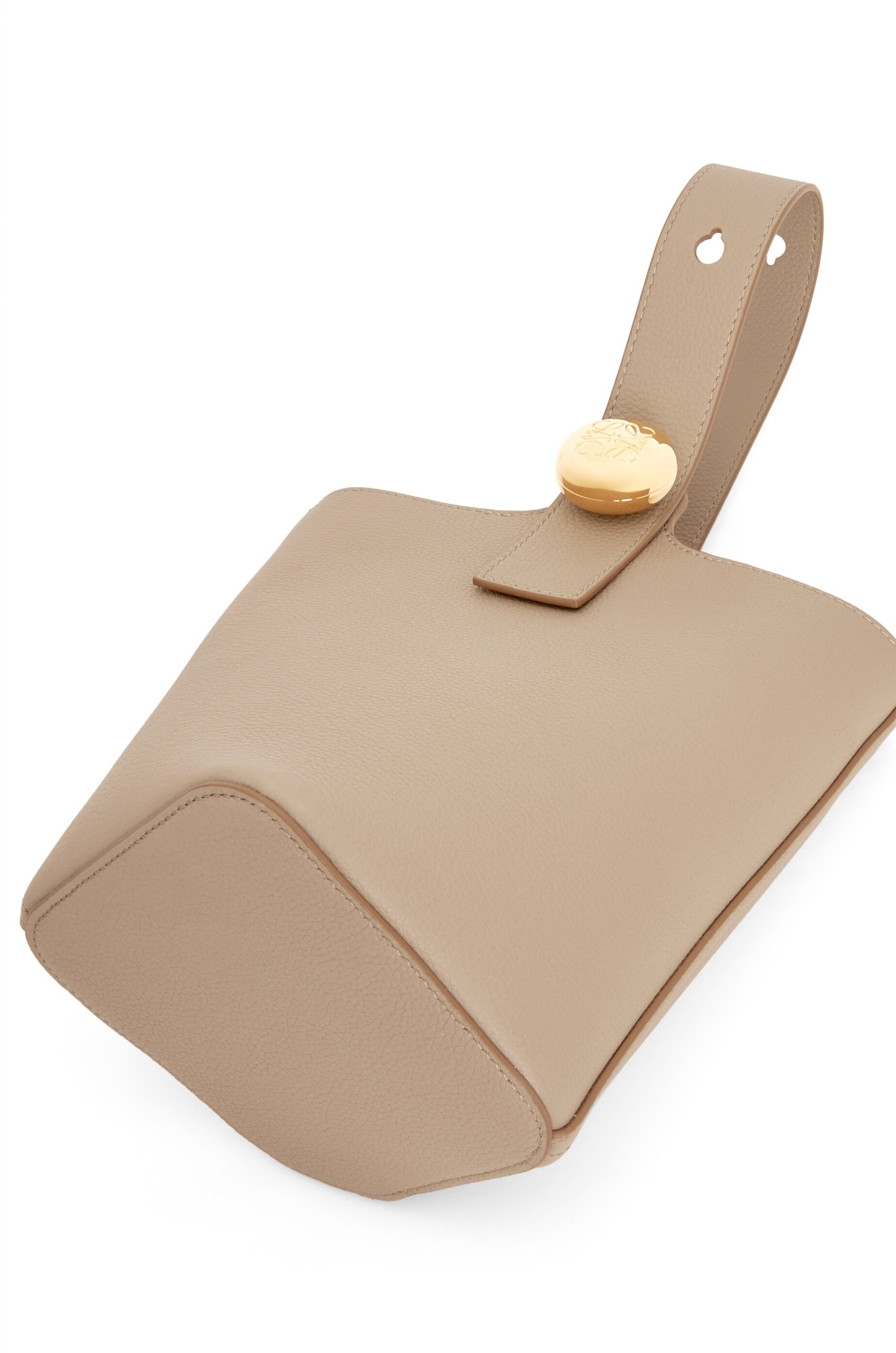 Loewe Mini Pebble Bucket Bag In Soft Grained Calfskin In Nude