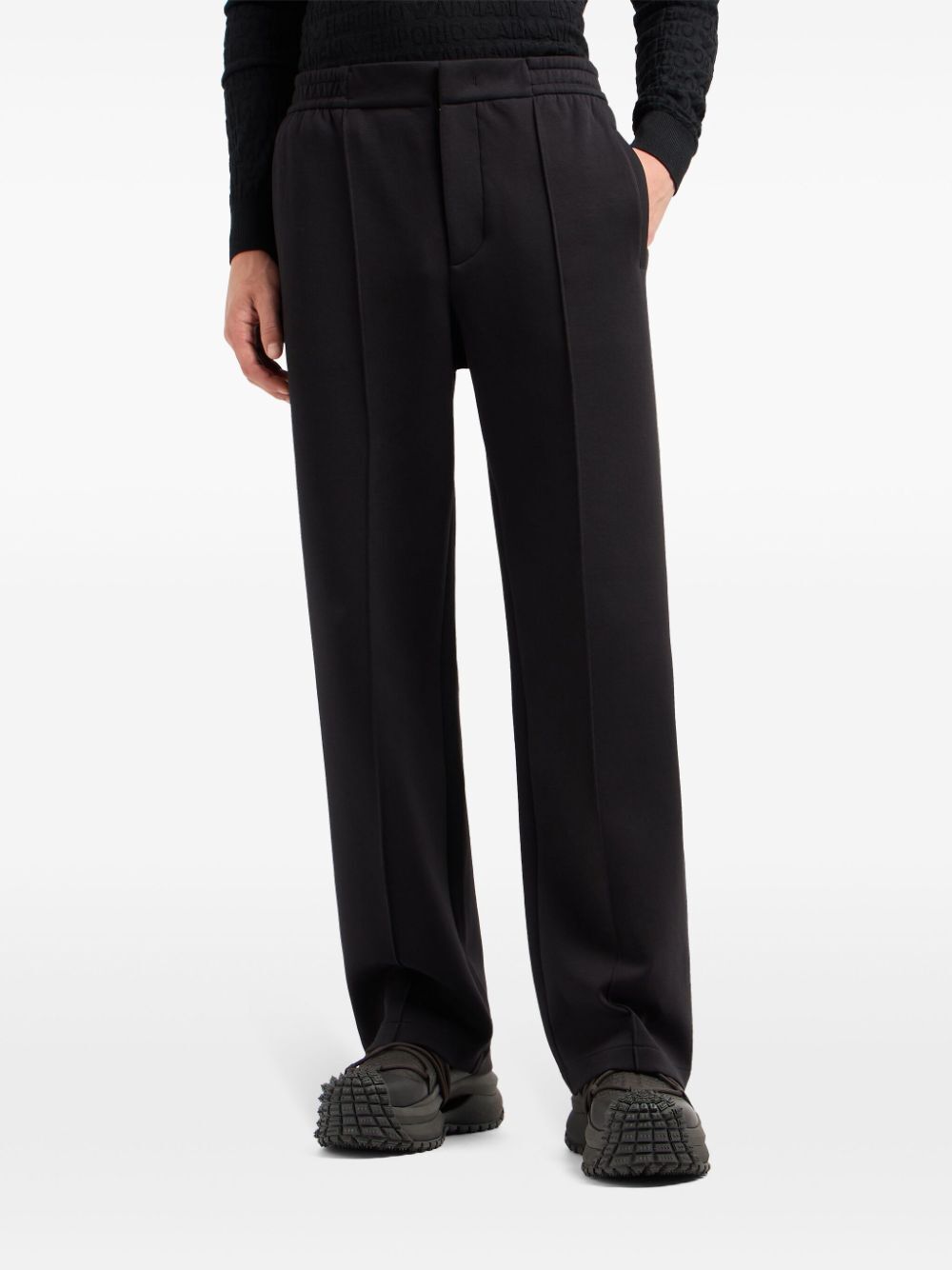 EMPORIO ARMANI DOUBLE-JERSEY CREASED TROUSERS