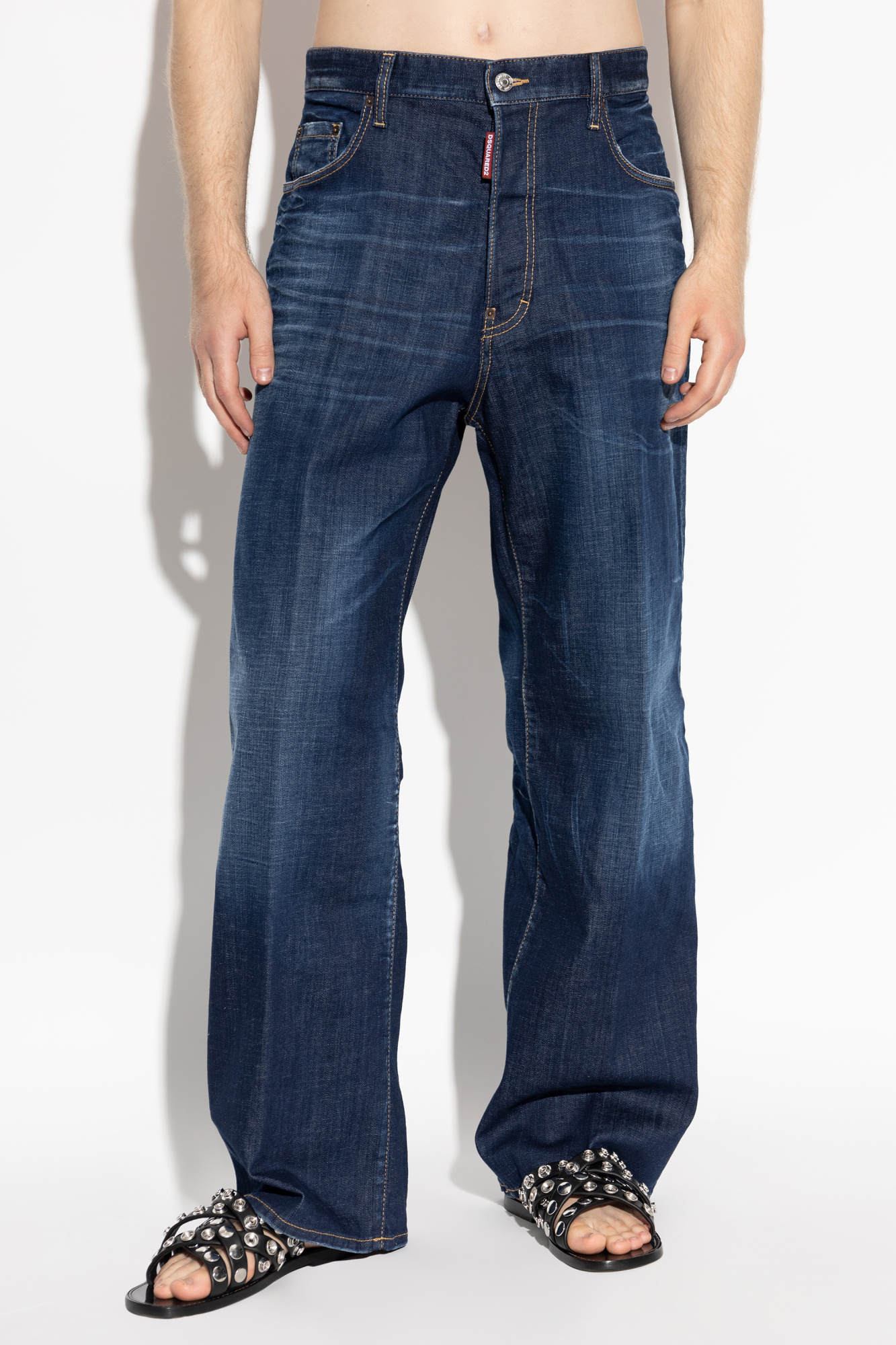 Dsquared2 Straight Leg Trousers With Belt Loops
