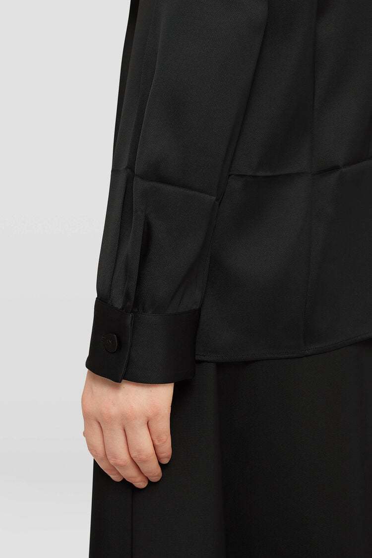 Jil Sander Pointed-collar Twill Shirt In Black