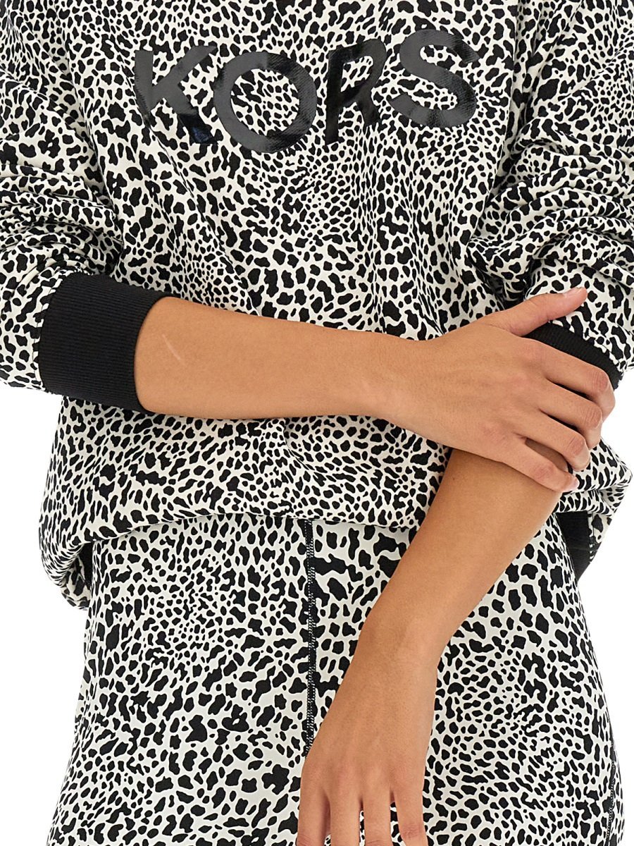 Michael Kors Sweatshirt With Logo Print In Black