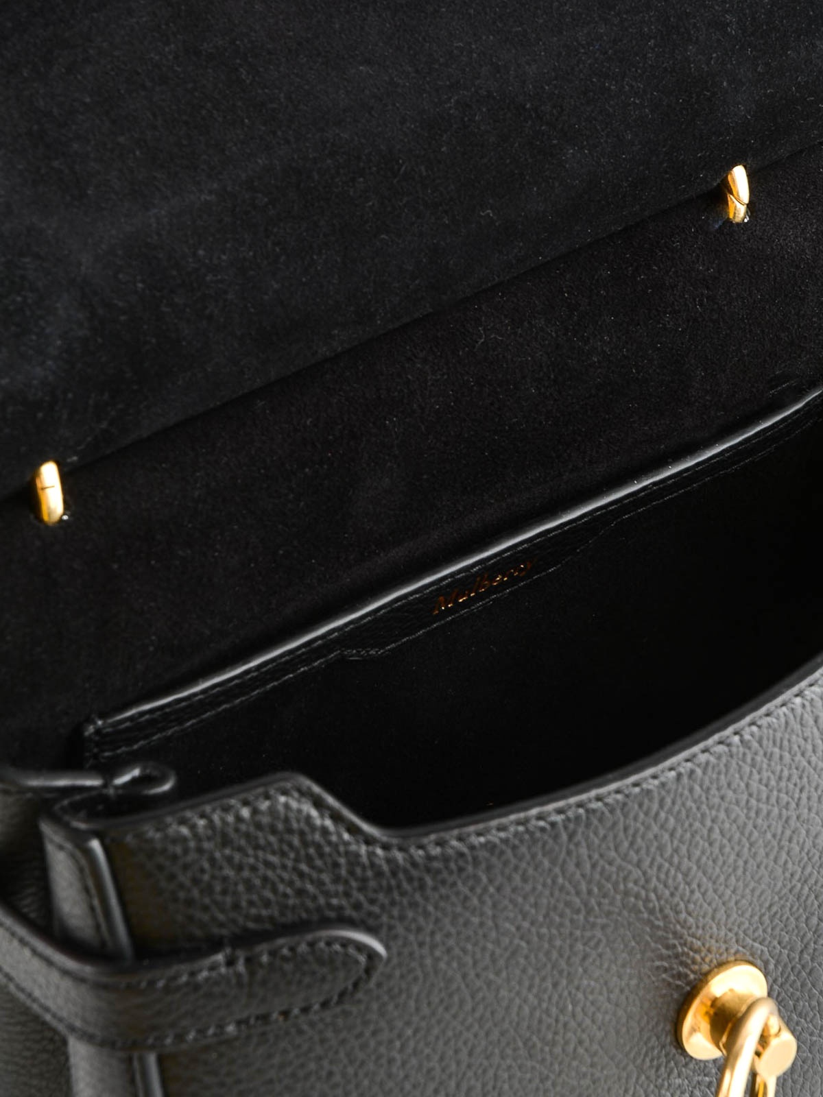 MULBERRY BLACK LOGO SHOULDER BAG