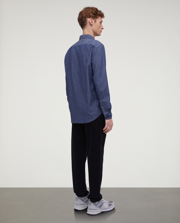 Aspesi Chest-pocket Long-sleeve Shirt In Blue