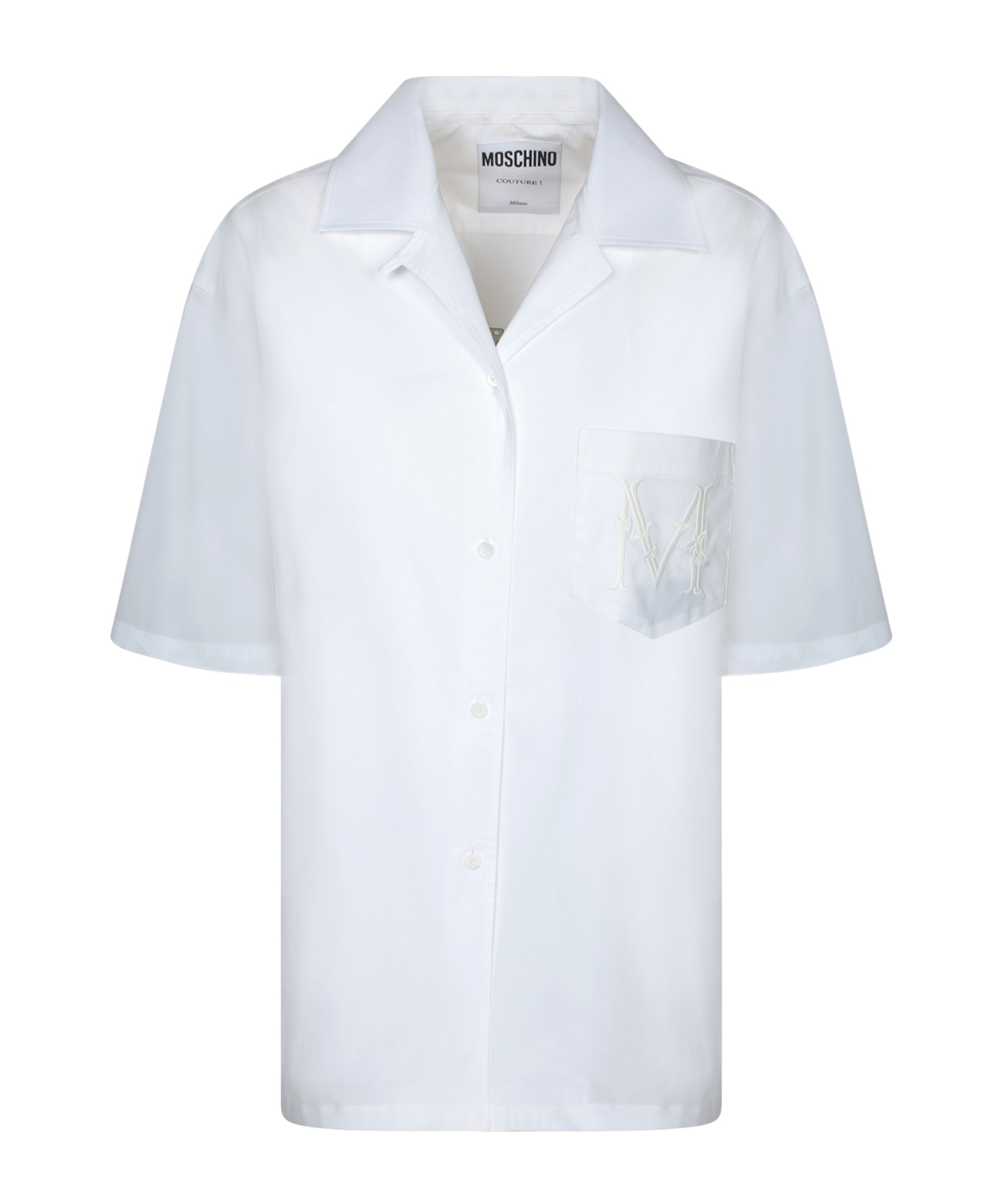 Moschino Logo Embroidered Straight Hem Shirt