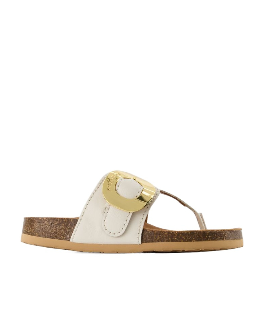 See By Chloé Chany Ring-embellished Flat Sandals In White