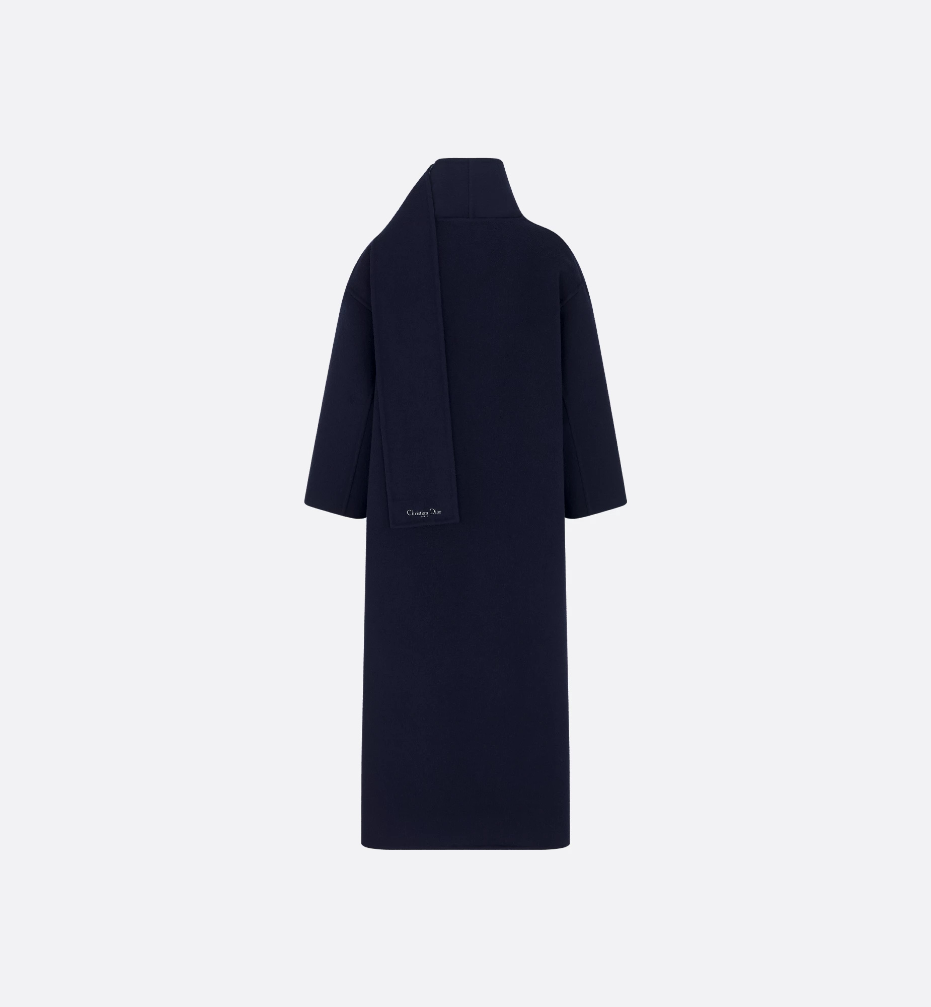 Dior Coat With Scarf Collar In Black