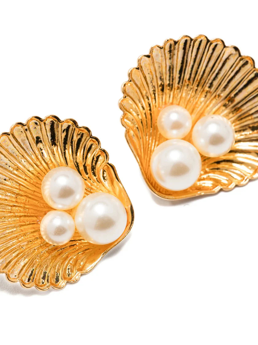 Jennifer Behr Maricela Shell-pearl Earrings In Gold