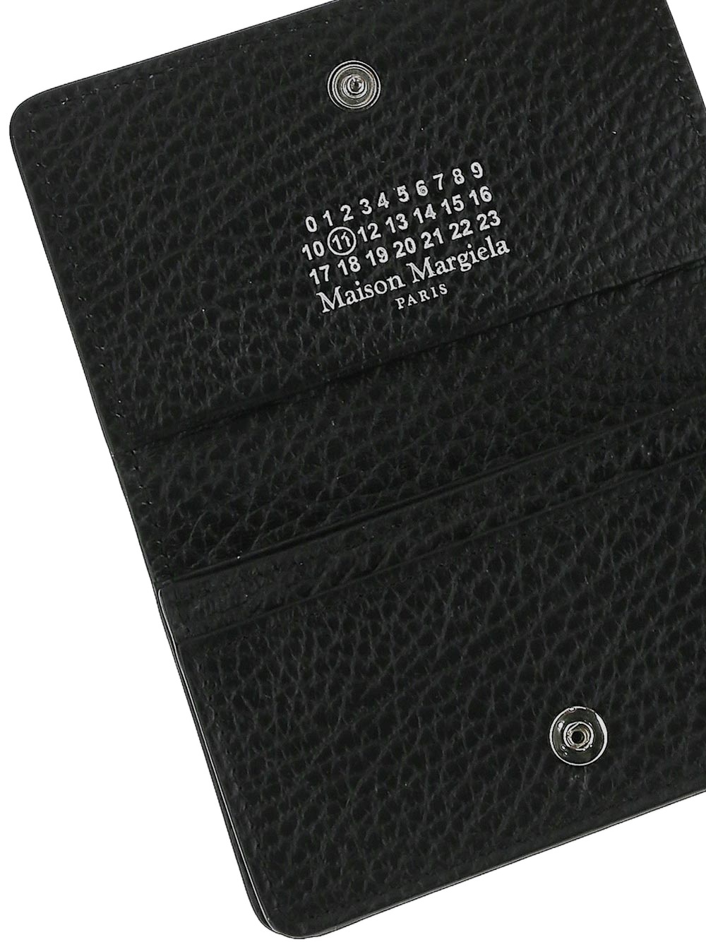 Maison Margiela Signature Stitch Leather Wallet In Black