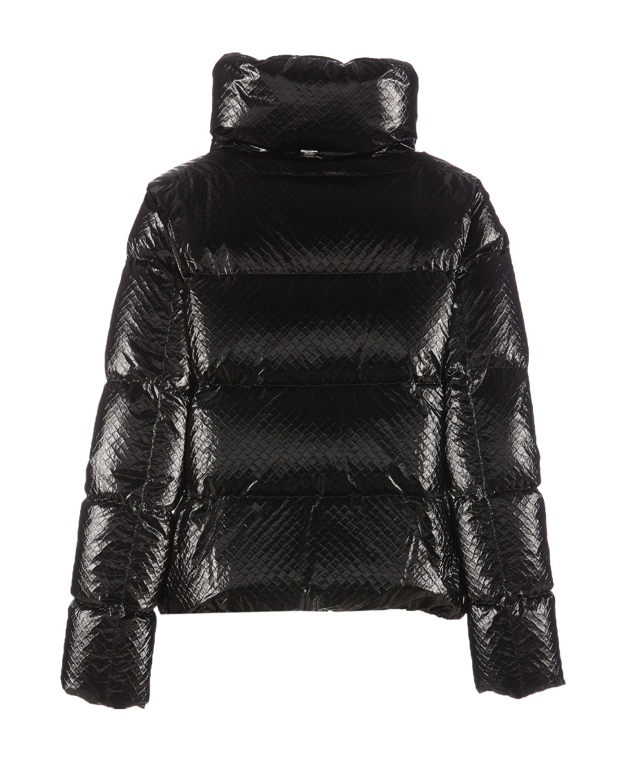 Herno Snakeskin-effect Padded Jacket In Black