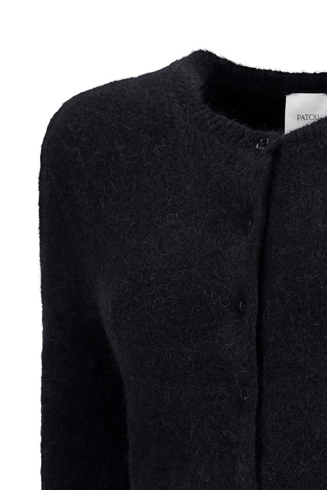 Patou Button-fastening Knitted Cardigan In Black