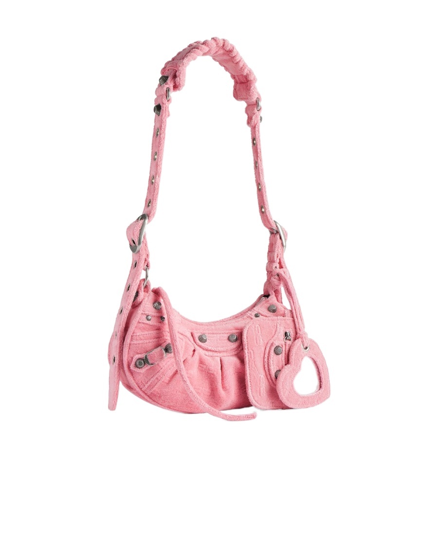 Balenciaga Le Cagole Xs Studded Shoulder Bag In Pink