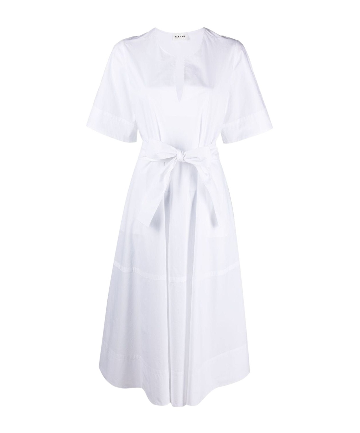 P.a.r.o.s.h Canyox Belted Maxi Dress In White