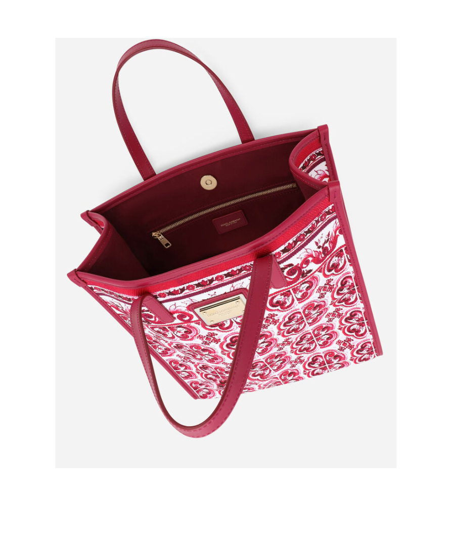 Dolce & Gabbana Small Shopping Tote Bag In Red