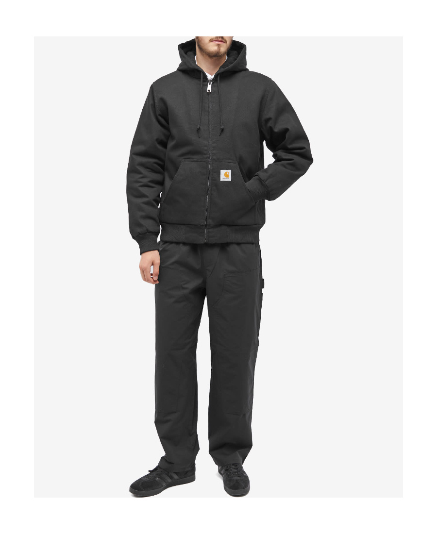 Carhartt Hoded Zipper Jacket In Black