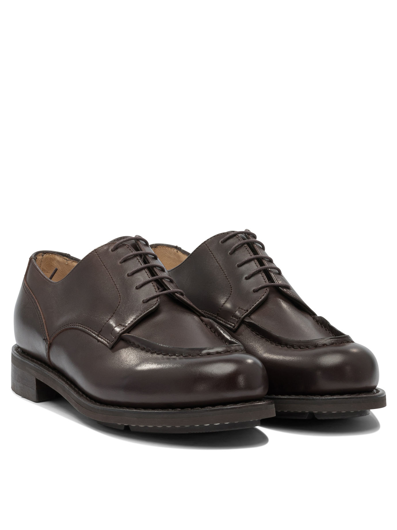Paraboot Chambord Leather Lace-up Shoes In Brown