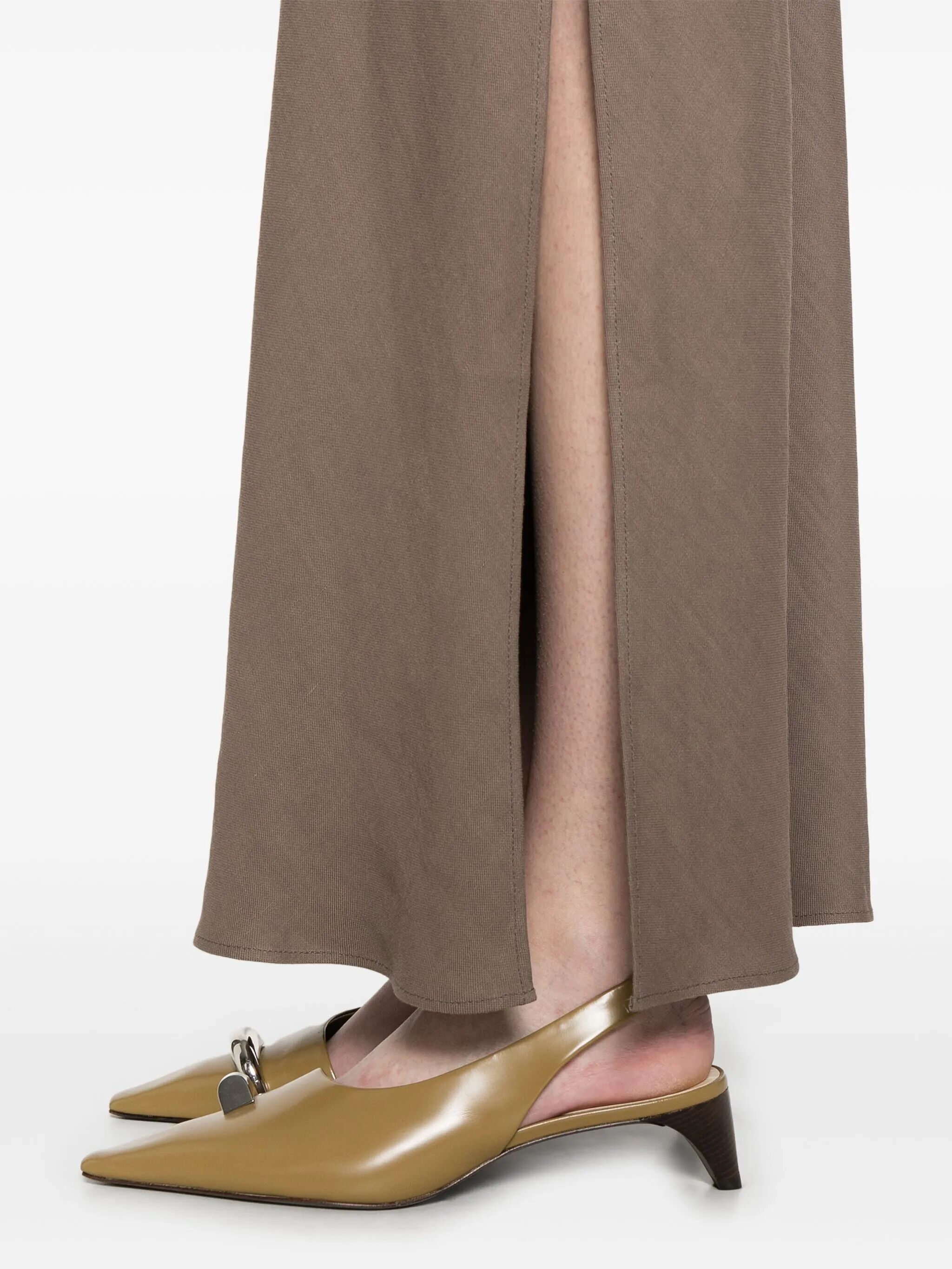 Brunello Cucinelli Side-slits Maxi Skirt In Gray