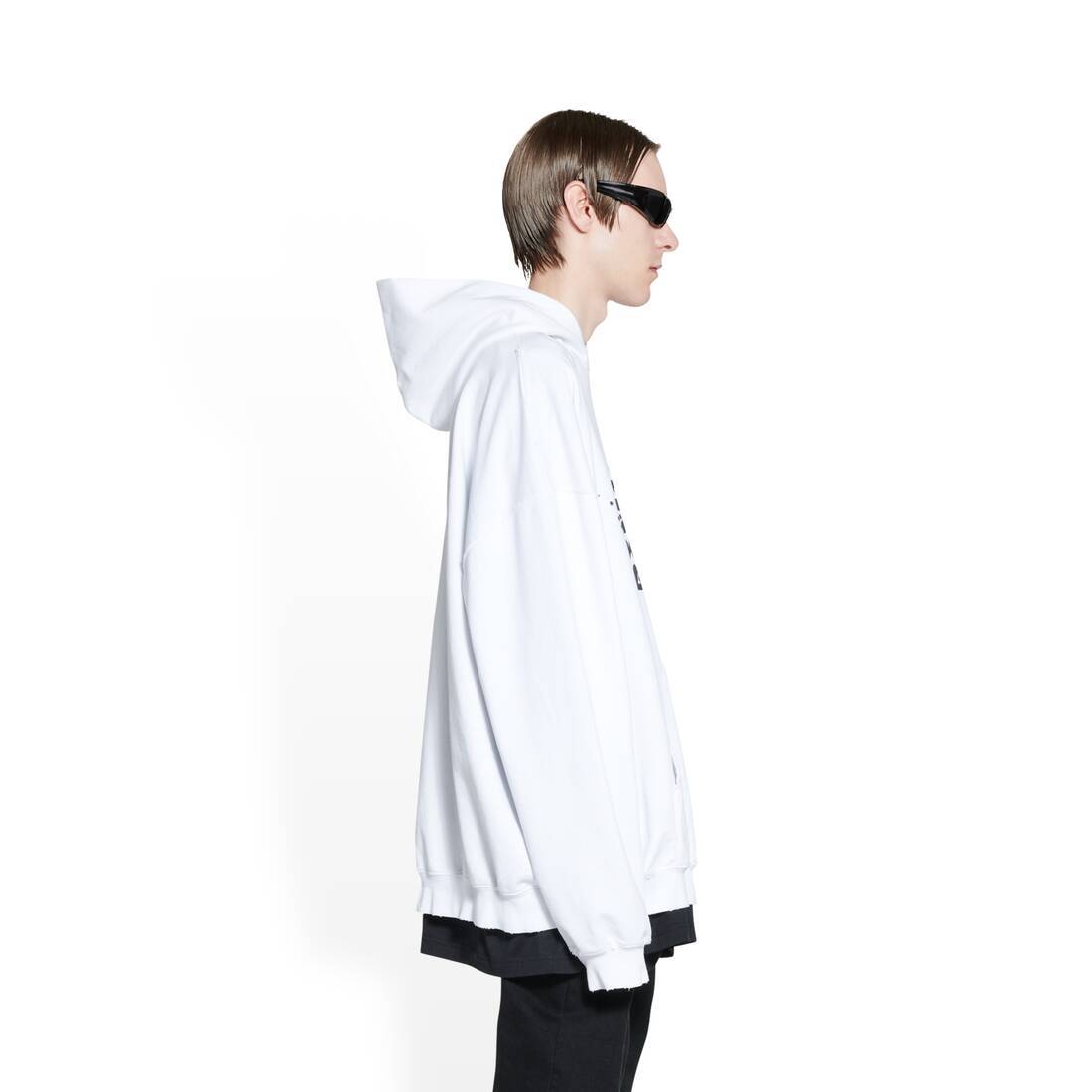 Balenciaga Logo-print Pullover Hoodie In White