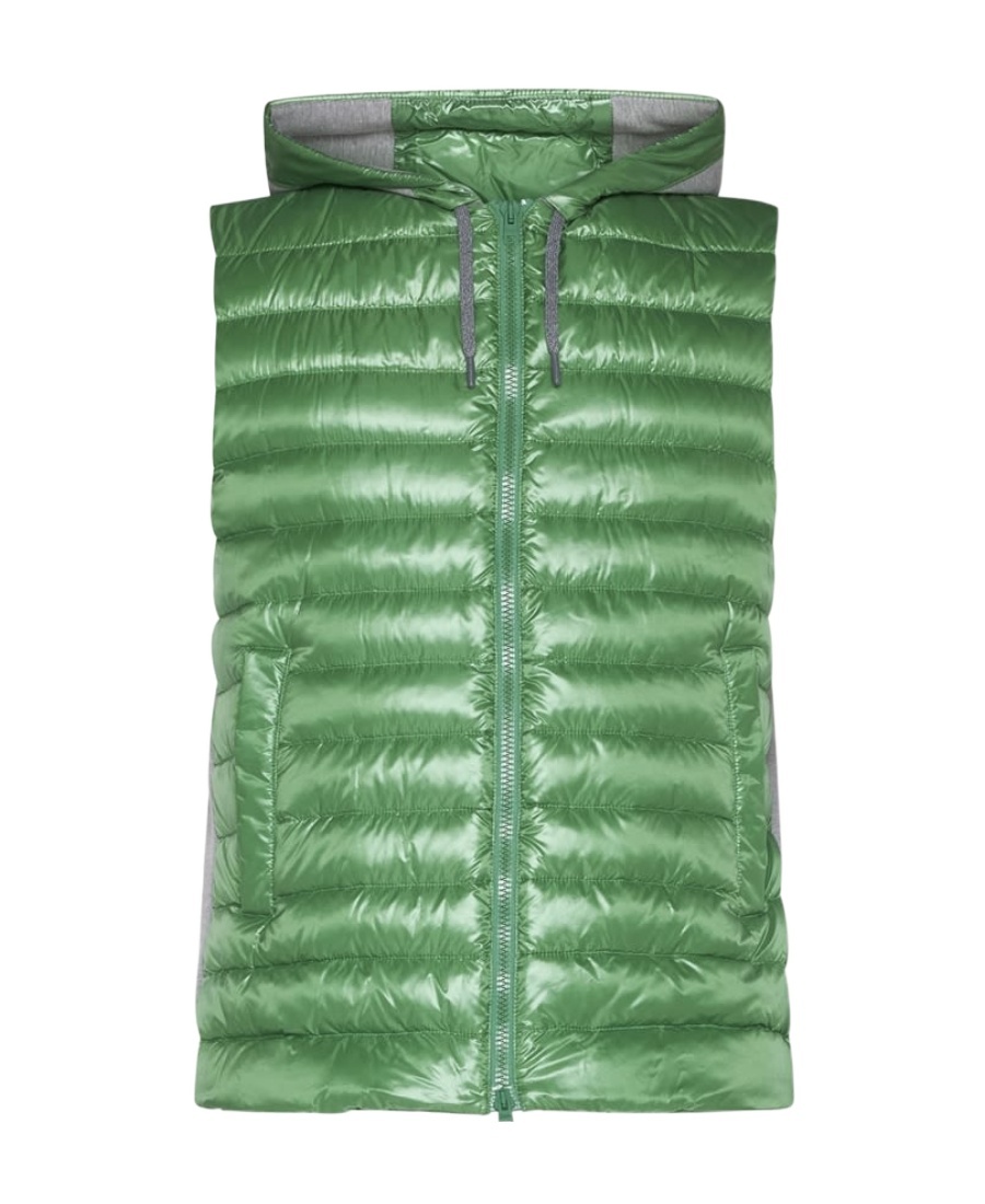 Herno Padded Hooded Gilet In Green